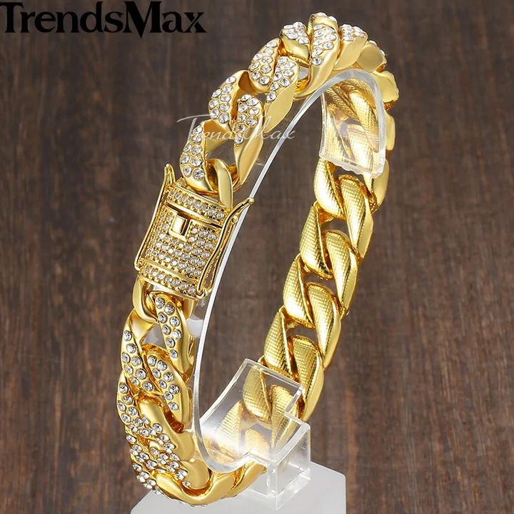 Miami Gold Curb Cuban Bracelet Luxurious