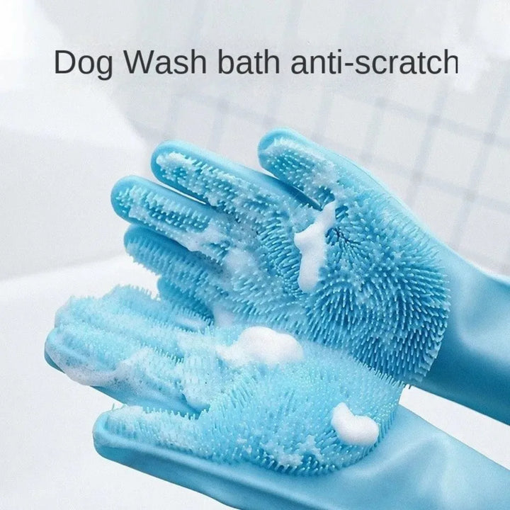 Soft Silicone Pet Clean and Bath Brush Gloves