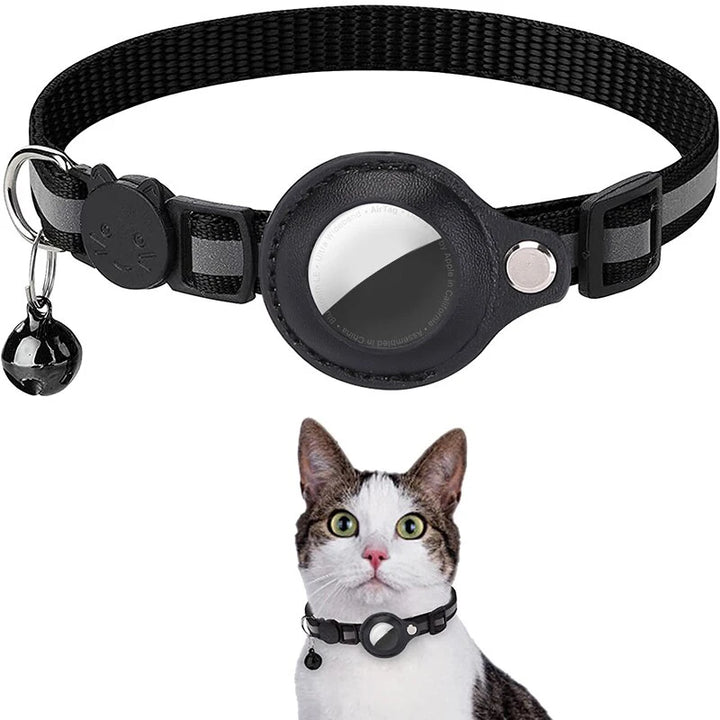 Reflective Anti-Lost Cat Collar for AirTag with Bell (Get the GPS for IOS/ANDROID with)