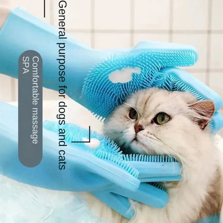 Soft Silicone Pet Clean and Bath Brush Gloves