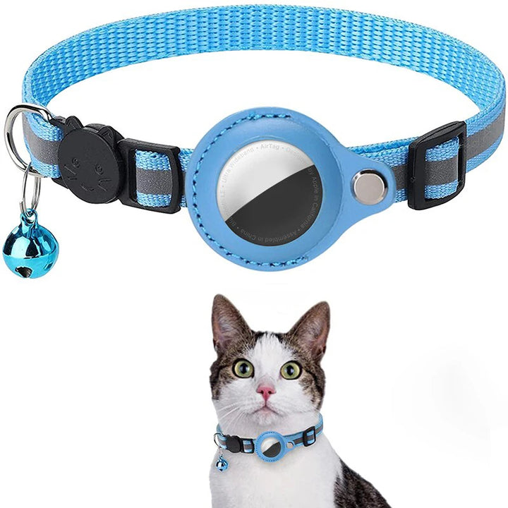 Reflective Anti-Lost Cat Collar for AirTag with Bell (Get the GPS for IOS/ANDROID with)