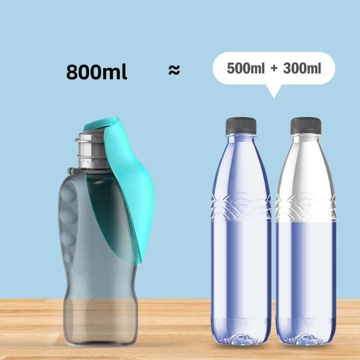 Portable Dog Water Bottle with Travel Bowl 800ml