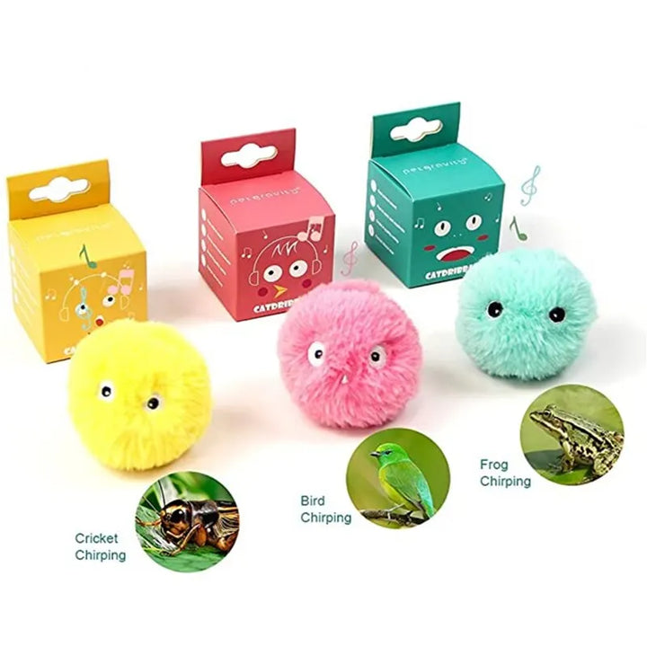 Interactive Catnip Sounding Toy Balls - (1 un or 3 Pack or Menthol ball)